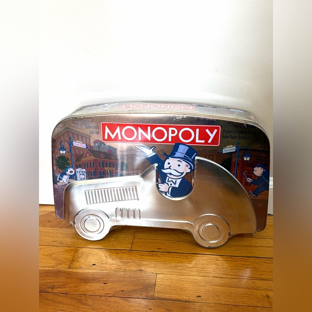 2001 Vintage Collector's Edition Hasbro Monopoly Game in Tin Car, Sealed NIP